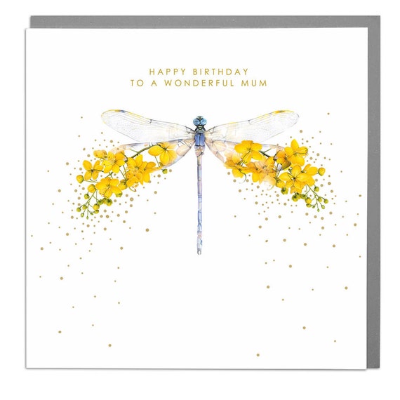Mum Happy Birthday Greeting Card Dragonfly