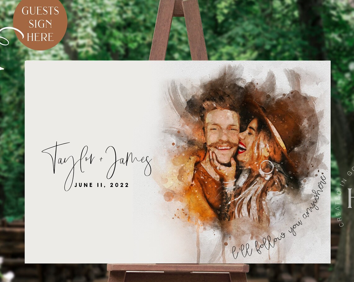 Wedding Venue Watercolor Guest Book Alternative Print