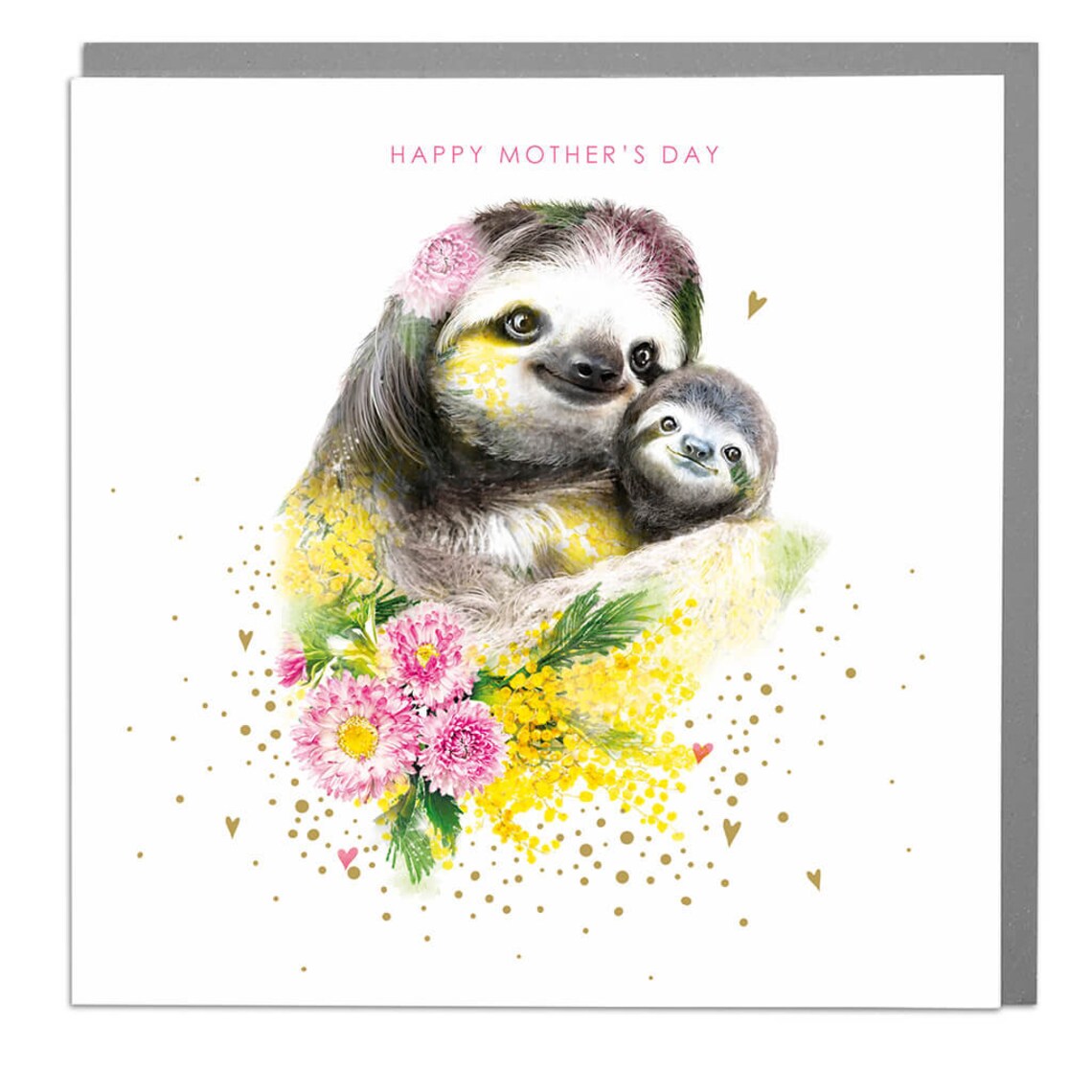 Happy Mothers Day Cute Sloths Greeting Card