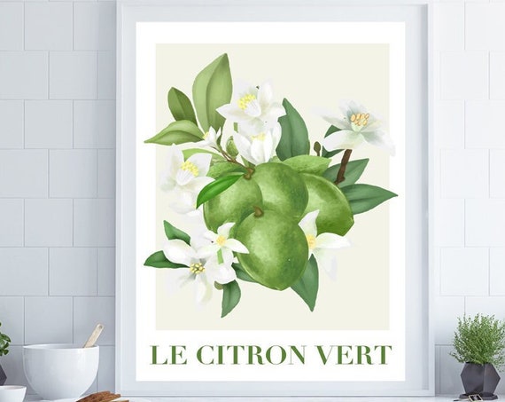 Citrus Fruit Print Fruit Wall Art French Wall Art Kitchen Wall Art Kitchen Print Home Decor Posters Wall Art Kitchen Decor
