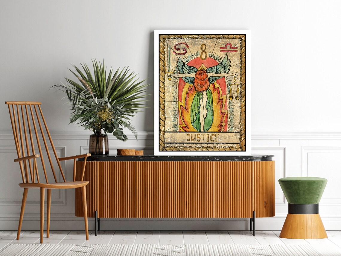 Tarot Card Print Wall Art Tarot Card Justice Tarot Cards Print Tarot Print Tarot Card Wall Print Tarot Card Wall Art Tarot Art - Image 3