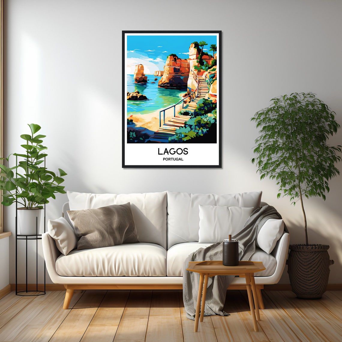 Lagos Travel Print Lagos Poster Portuguese Art Print Portugal Lover Gift Wall Hanging Art Home Office Decor Lagos City Illustration - Image 2