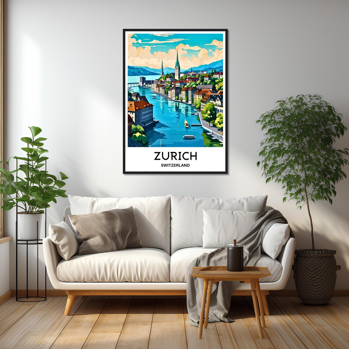 Zurich Switzerland Old Town River Limmat Cityscape Travel Poster - Image 2