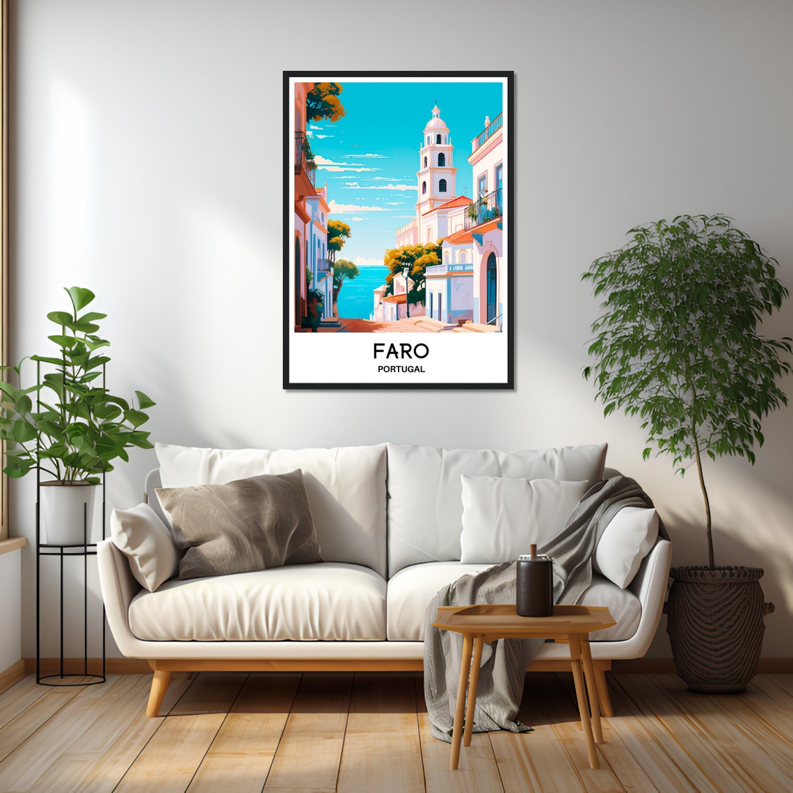 Faro Travel Print Faro Poster Portuguese Art Print Portugal Lover Gift Wall Hanging Art Home Office Decor Faro Algarve Illustration - Image 2