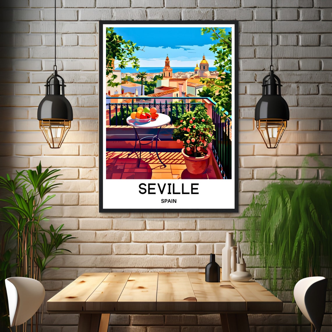Seville Travel Print Seville Travel Poster Spanish Art Print Spain Lover Gift Wall Hanging Art Home Office Desk Decor Seville Illustration - Image 3