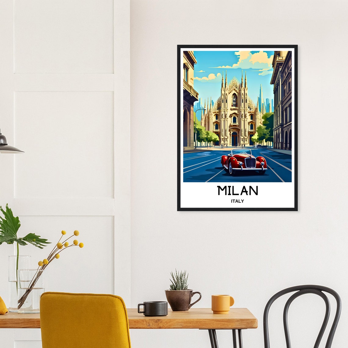 Milan Travel Print Italy Poster Italian Art Print Italy Lover Gift Milan City Wall Hanging Art Home Office Desk Decor Milan Illustration - Image 2