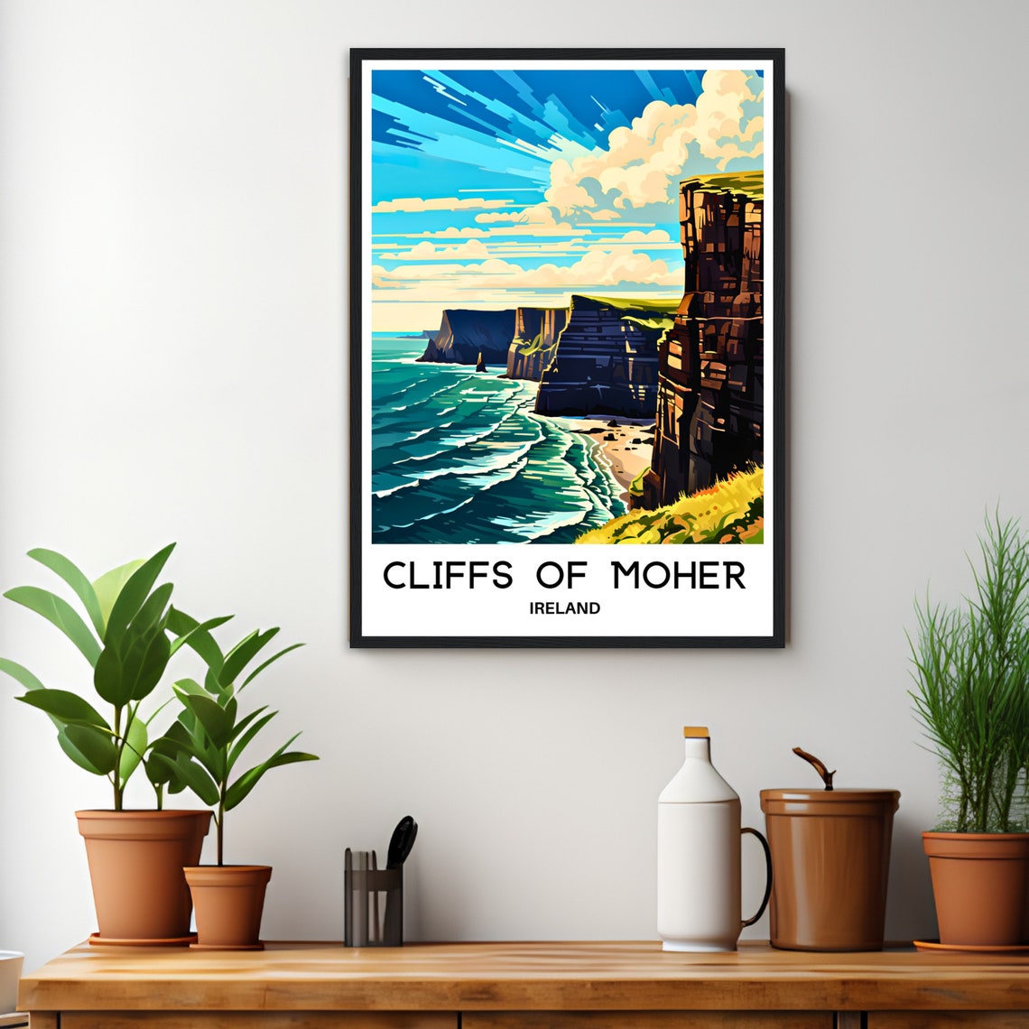 Cliffs Of Moher Ireland Ocean Waves Rocky Coast View Travel Poster - Image 3