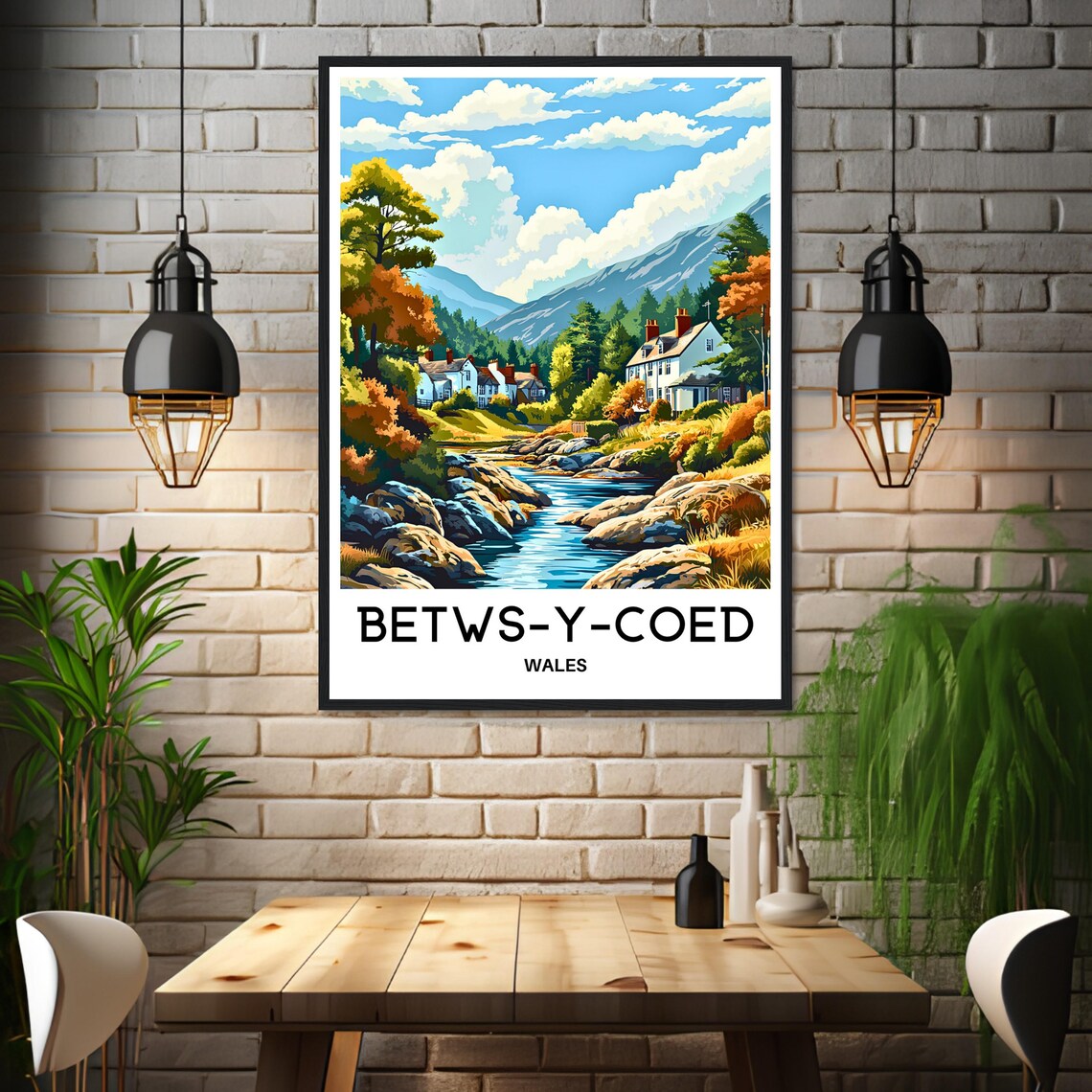 Betws Y Coed Wales Riverside Village Autumn Colors Travel Poster - Image 3