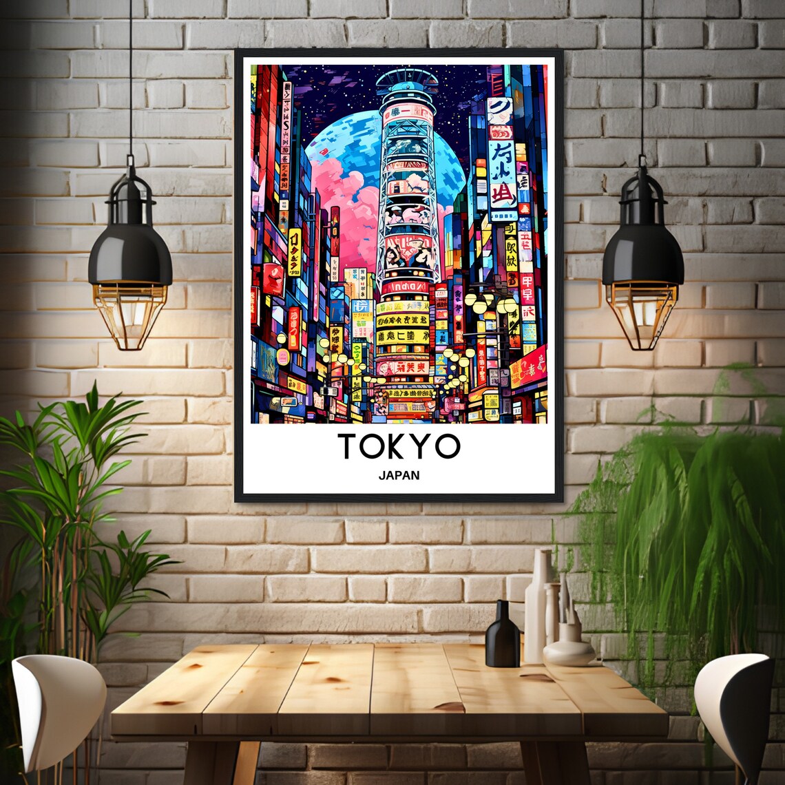 Tokyo Japan Neon Night Kabukicho Street Cityscape Travel Art Poster - Image 3