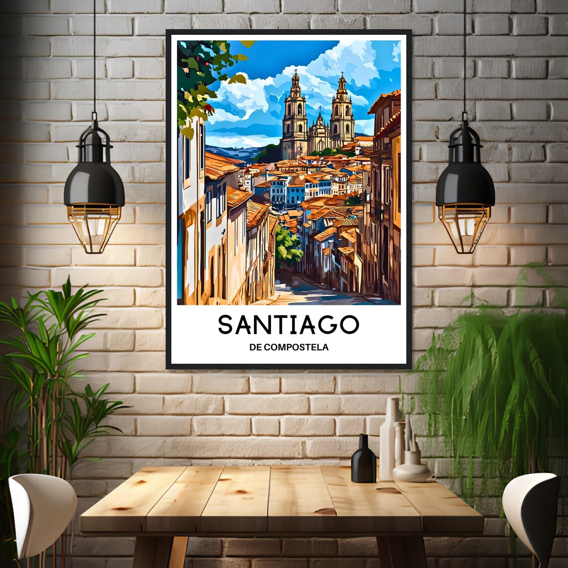 Santiago de Compostela Cathedral Old Town Galicia Spain Travel Poster - Image 3