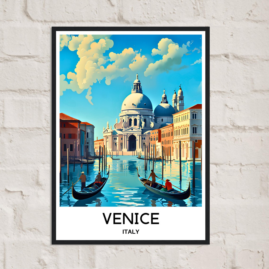 Venice Italy Grand Canal Gondolas Domed Basilica Travel Poster - Image 2
