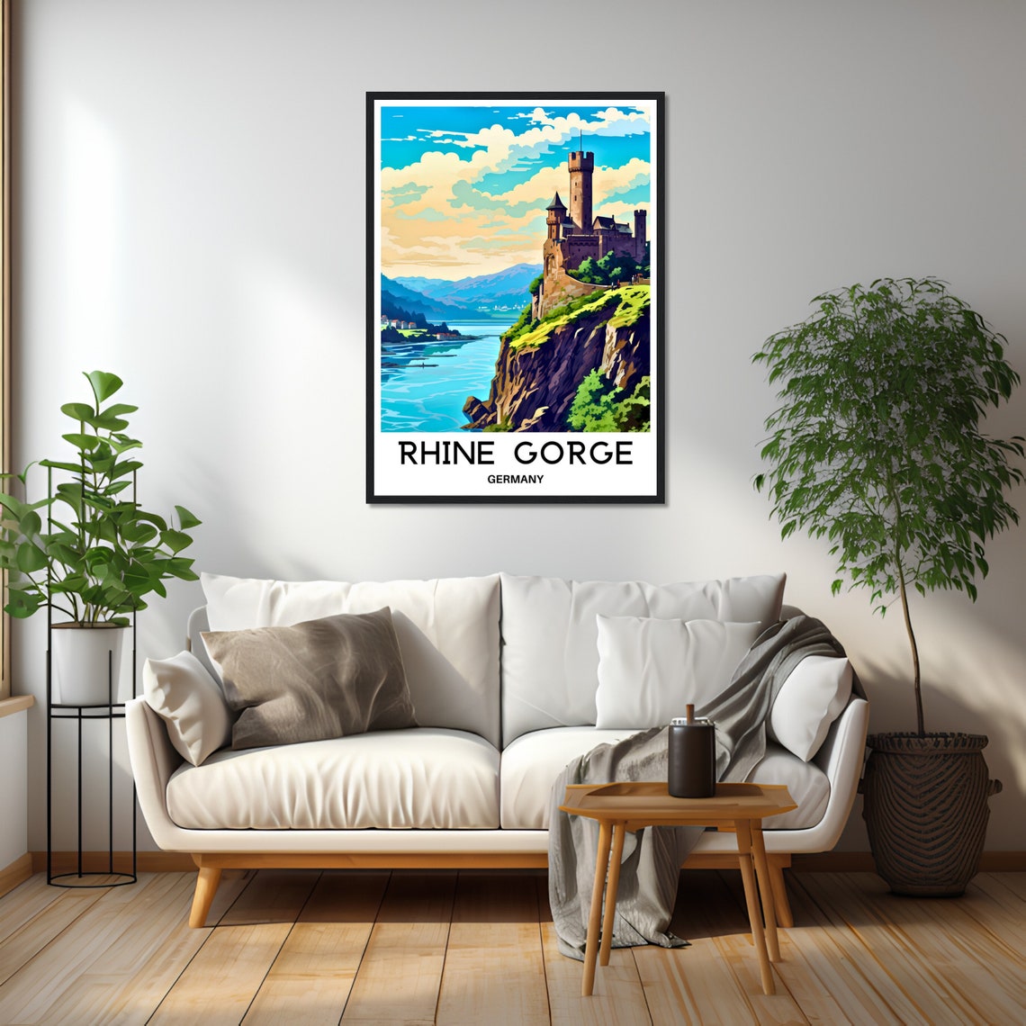 Rhine Gorge Castle Above River Germany Valley Romantic Poster - Image 2