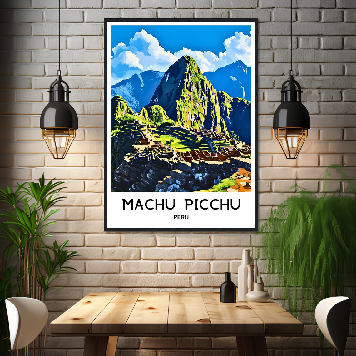 Machu Picchu Peru Ancient Inca Ruins Mountain Peaks Travel Poster - Image 3
