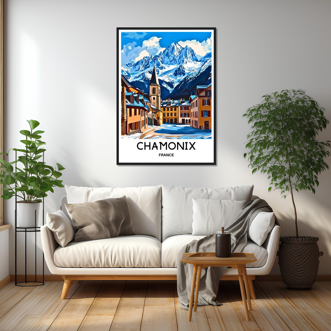 Chamonix France Alpine Village Mont Blanc Ski Travel Wall Poster - Image 2