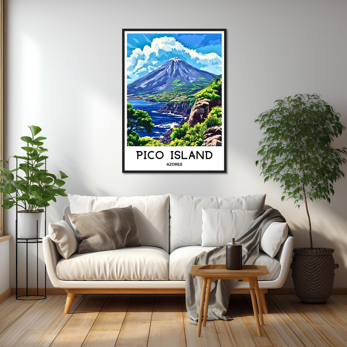 Pico Island Azores Volcano Coastal View Vintage Travel Art Poster - Image 2