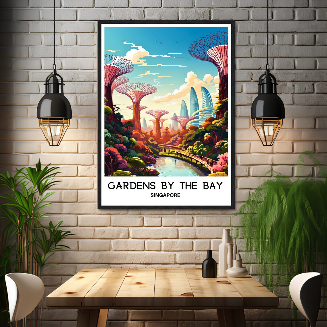 Gardens By The Bay Singapore Supertree Grove Warm Sunset Poster - Image 3