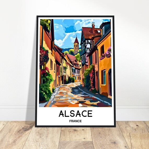 Alsace Travel Print Poster French Art France Lover Gift Wall Hanging Home Office Desk Decor Region Illustration