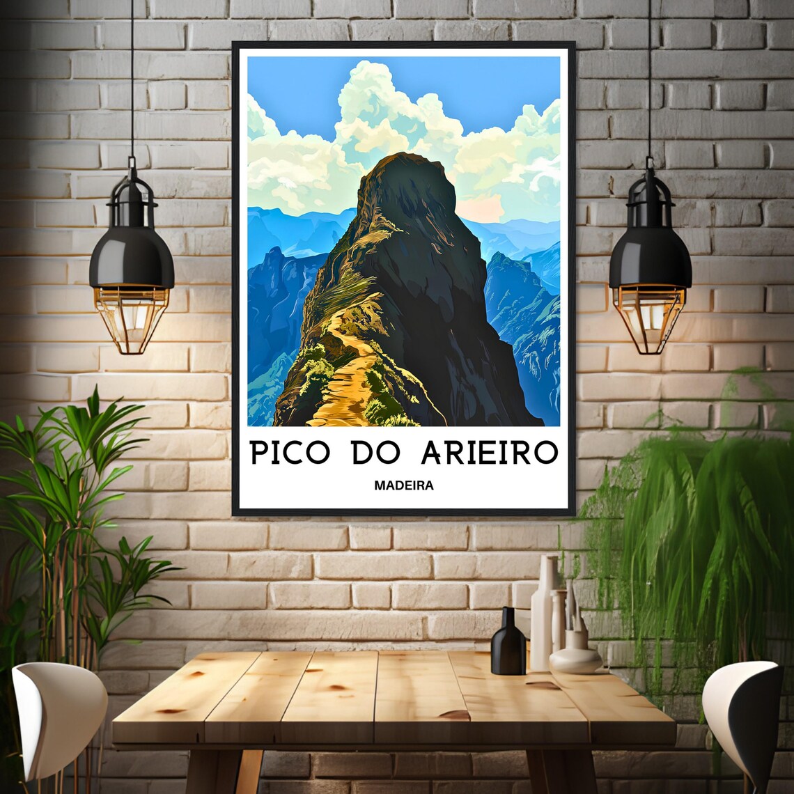 Pico do Arieiro Madeira Portugal Mountain Ridge Hike Travel Poster - Image 3