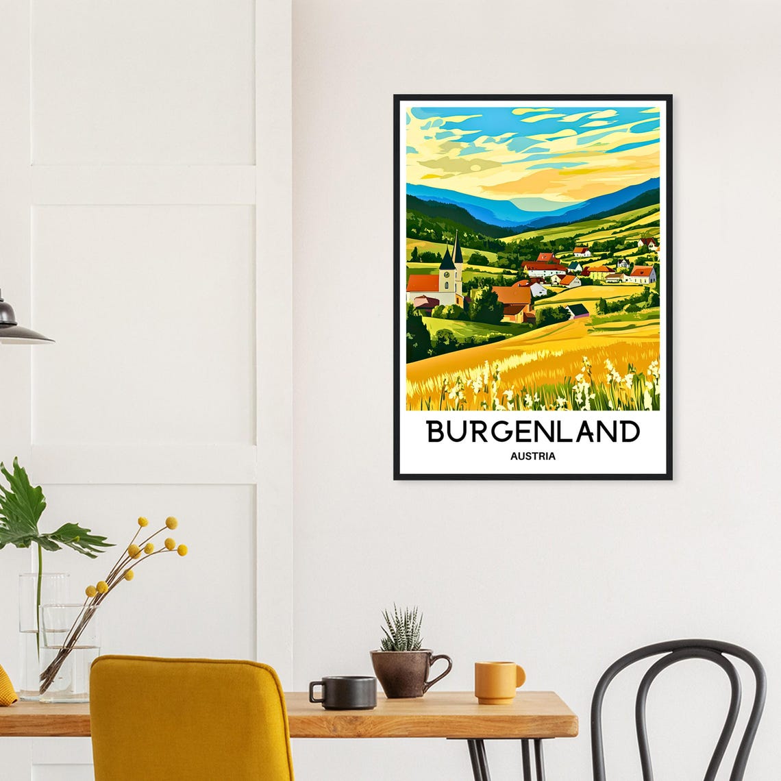 Burgenland Travel Print Burgenland Poster Austrian Art Print Traveler Gift For Austria Lover Burgenland Wall Hanging Art Home Office Decor - Image 3