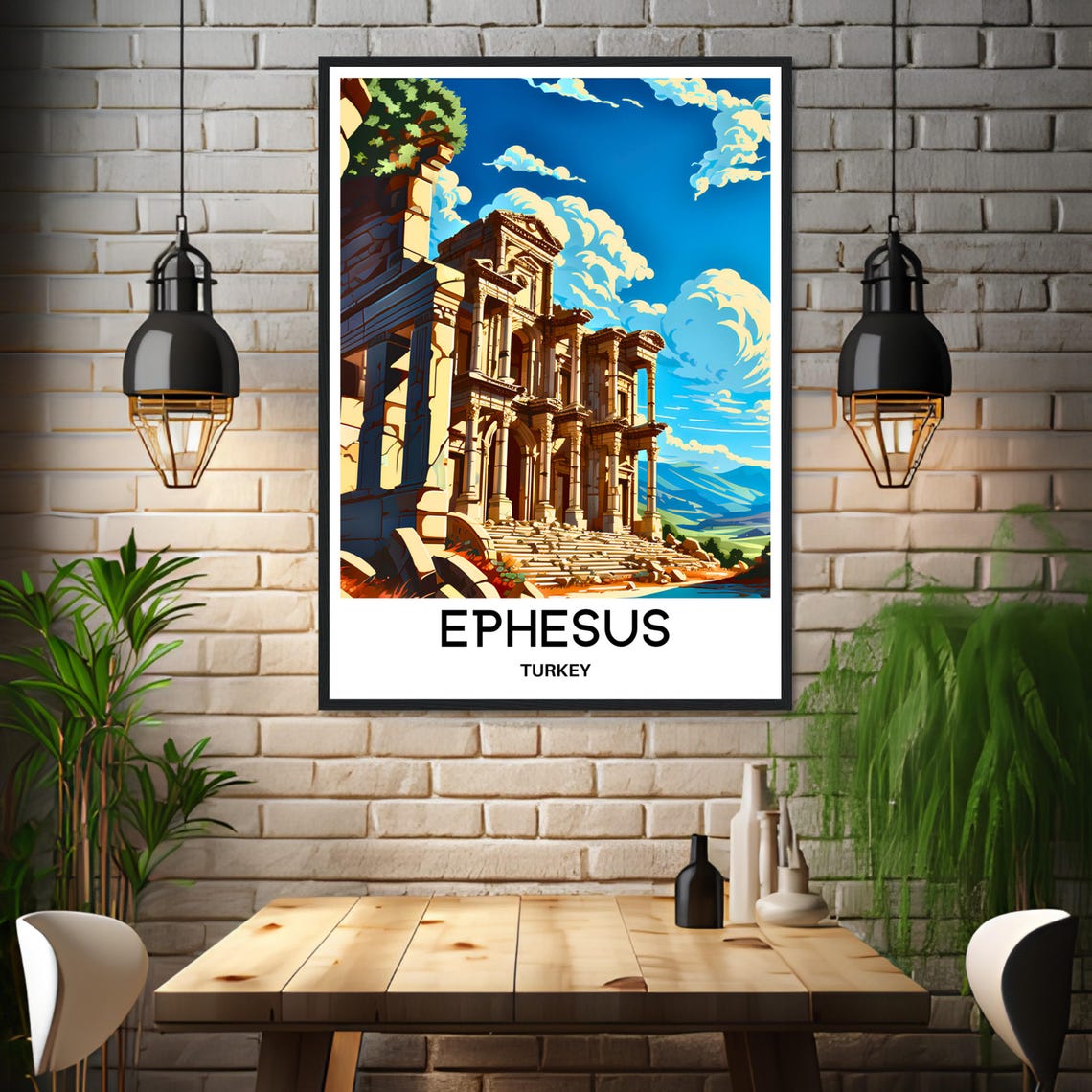 Ephesus Turkey Ancient Library of Celsus Ruins Landmark Poster - Image 3