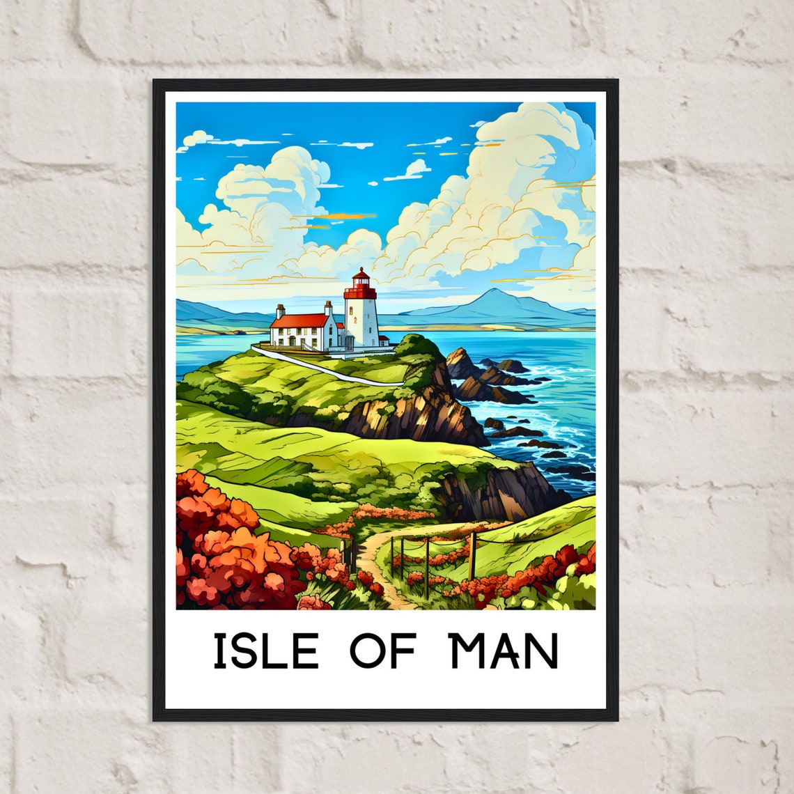 Isle Of Man Watercolor Print Isle Of Man Travel Poster British Isles Print Isle Of Man Lover Gift Isle Of Man Island Painting Illustration - Image 2