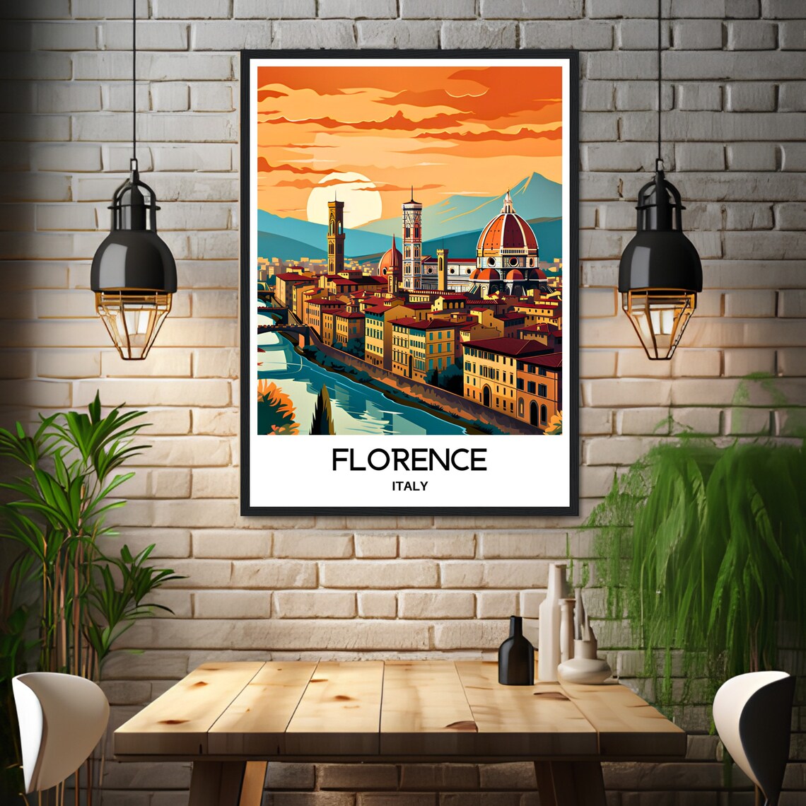 Florence Vintage Travel Poster, Italy Wall Art - Image 2