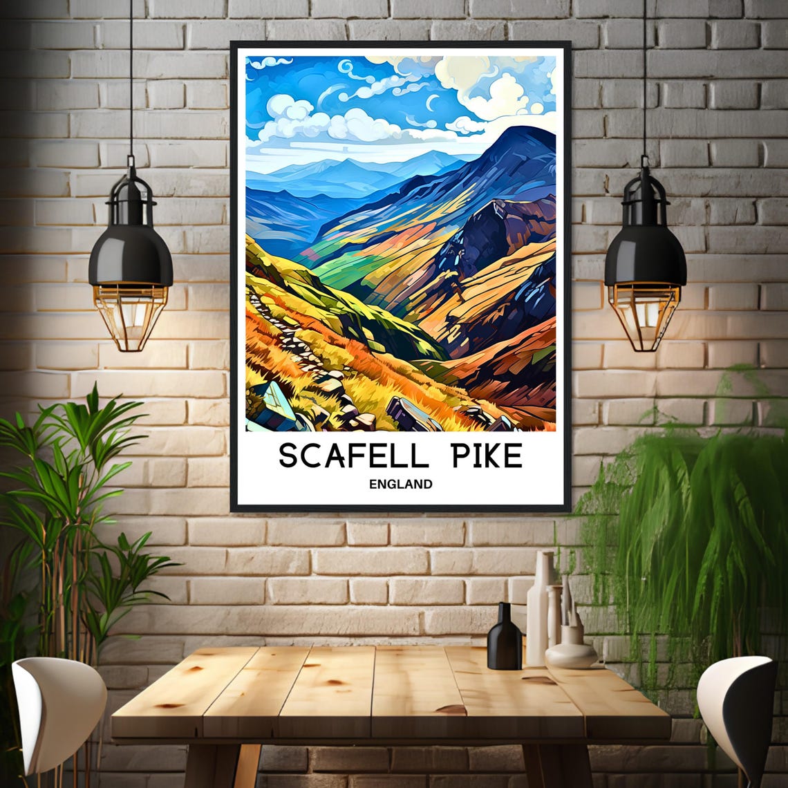 Scafell Pike England Dramatic Mountain Ridge Lake District Poster - Image 3