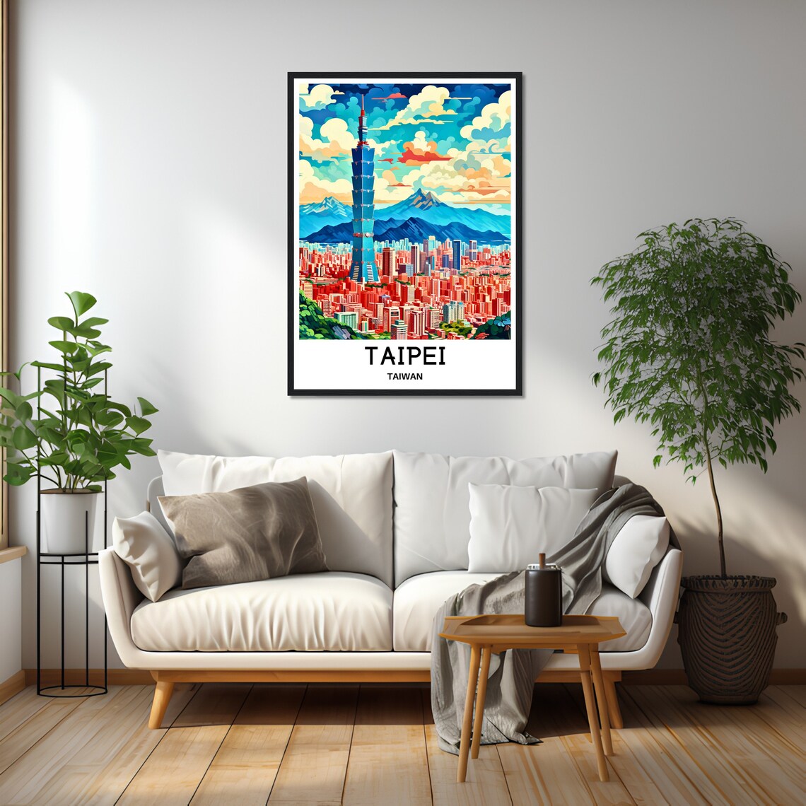Taipei Travel Print Taipei Poster Asian Art Print Taiwan Lover Gift Wall Hanging Art Home Office Room Decor Taipei City Illustration - Image 2