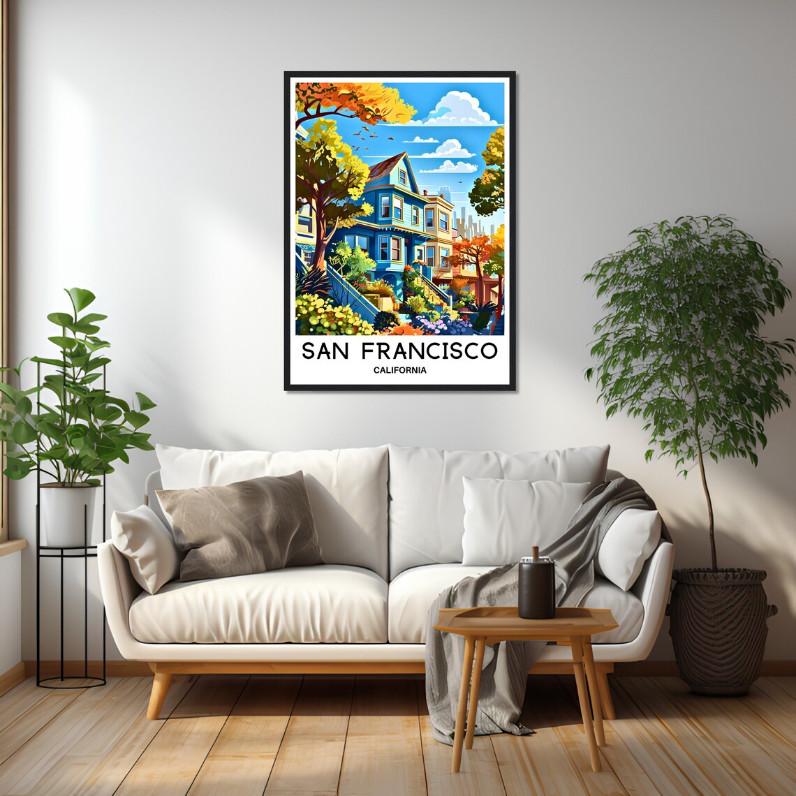 San Francisco California Colorful Victorian Houses Travel Poster - Image 2