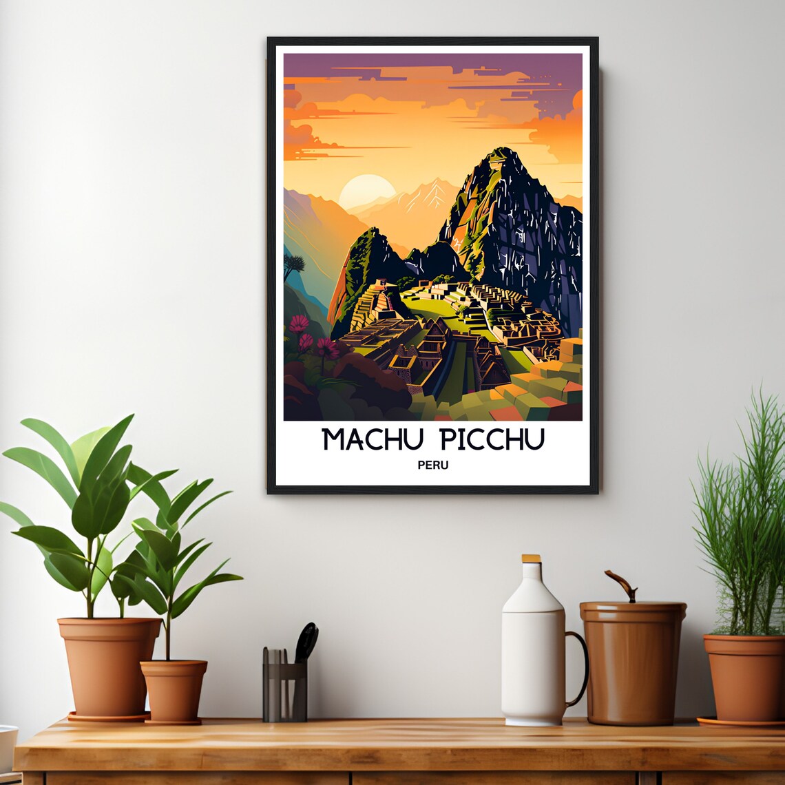 Machu Picchu Peru Ancient Inca Ruins at Sunrise Travel Poster - Image 2