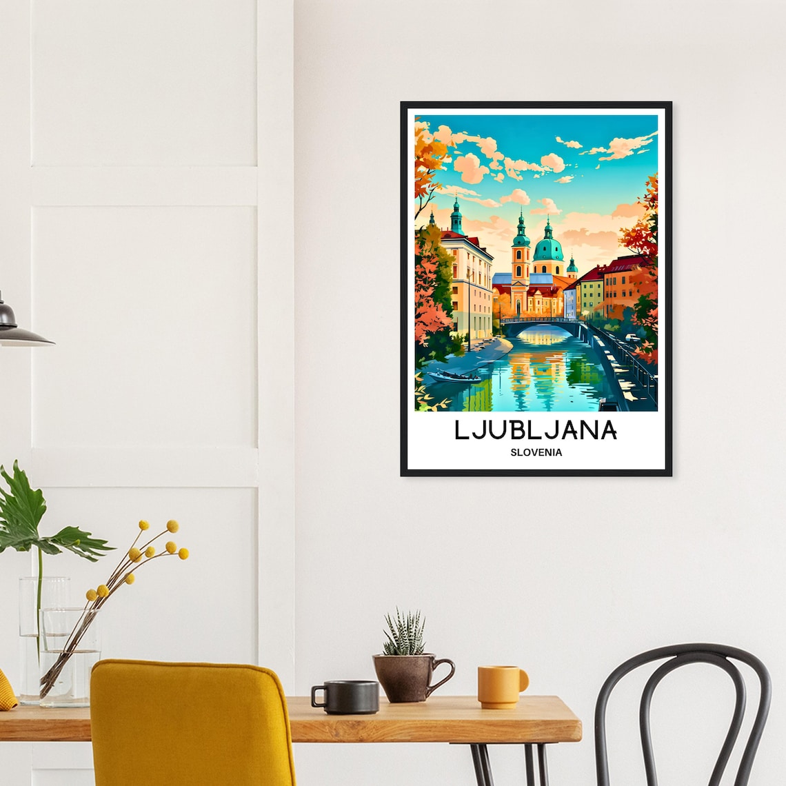 Ljubljana Travel Poster, Slovenian City Illustration - Image 2