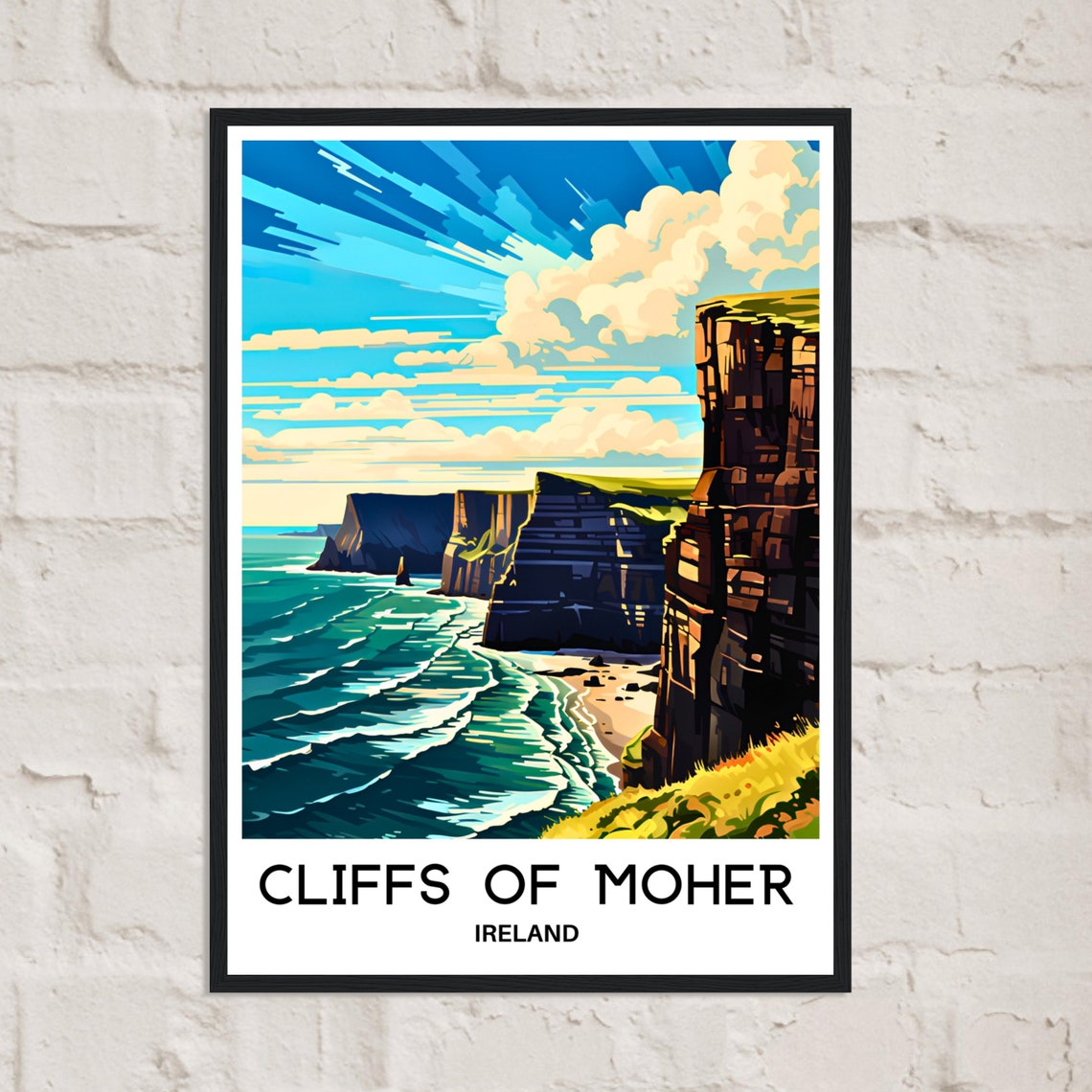 Cliffs Of Moher Ireland Ocean Waves Rocky Coast View Travel Poster - Image 2