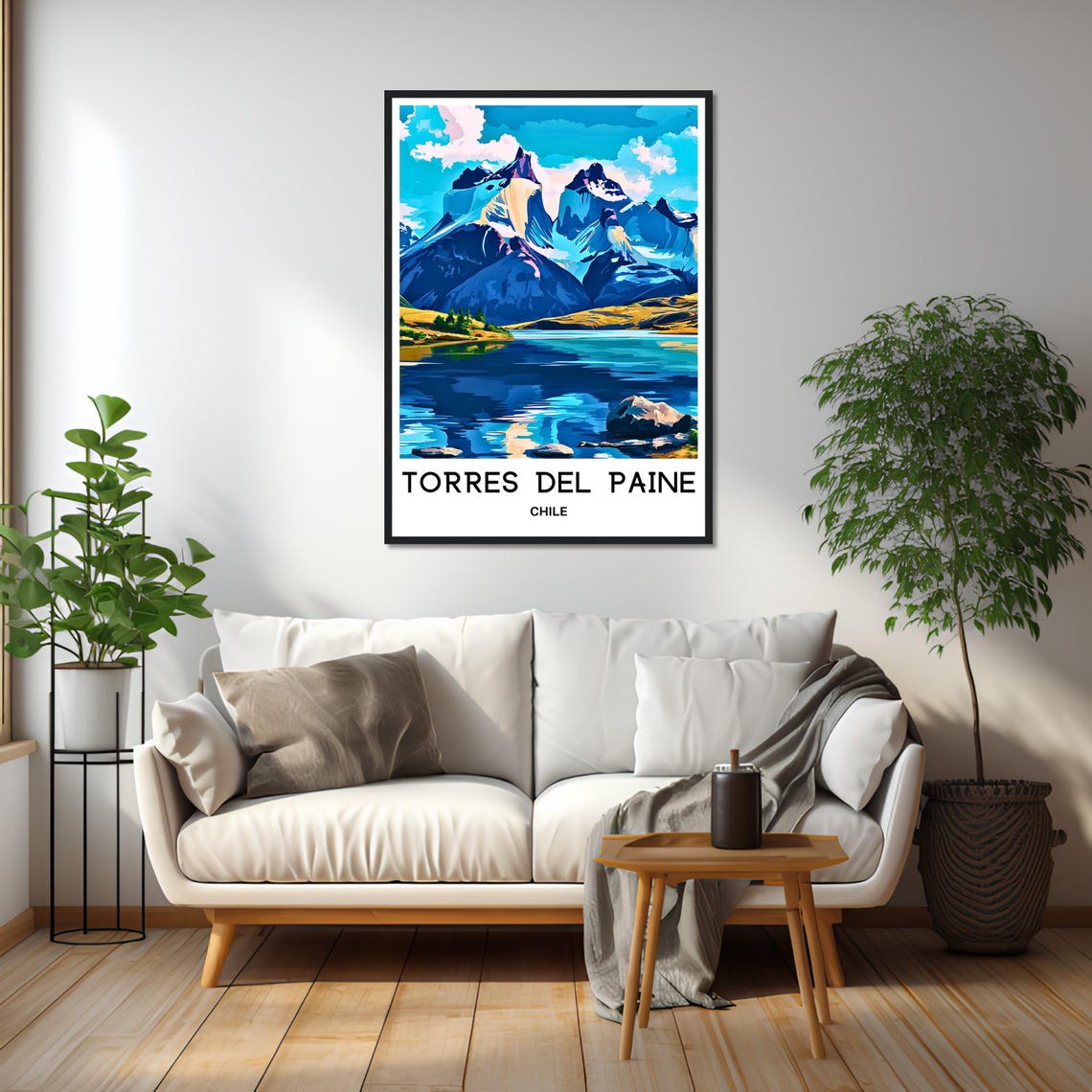 Torres Del Paine Chile Mountain Lake Patagonia Peaks View Poster - Image 2