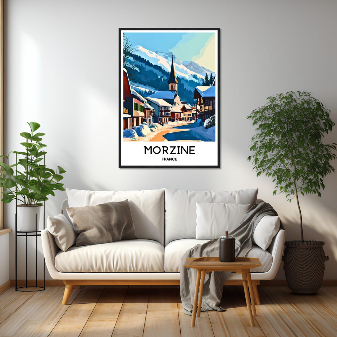 Morzine Travel Print Morzine Poster French Art Print France Lover Gift Wall Hanging Art Home Office Desk Decor Morzine Village Illustration - Image 2