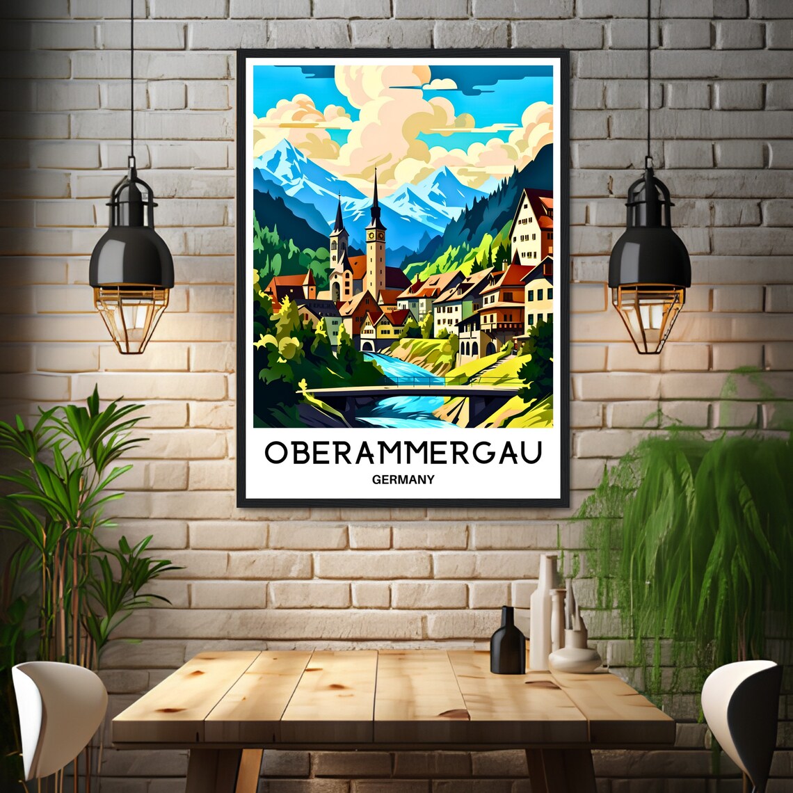 Oberammergau Travel Poster, German Place Art Print - Image 3