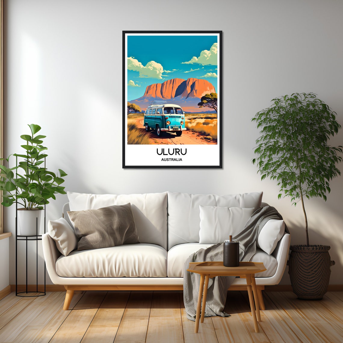 Uluru Australia Outback Campervan Road Trip Illustration Poster - Image 2