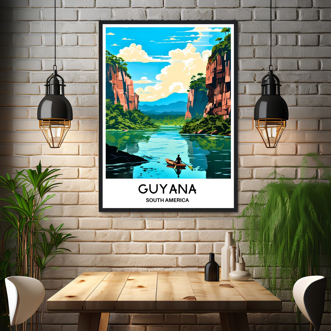 Guyana Canyon River Kayak Adventure South America Travel Poster - Image 3