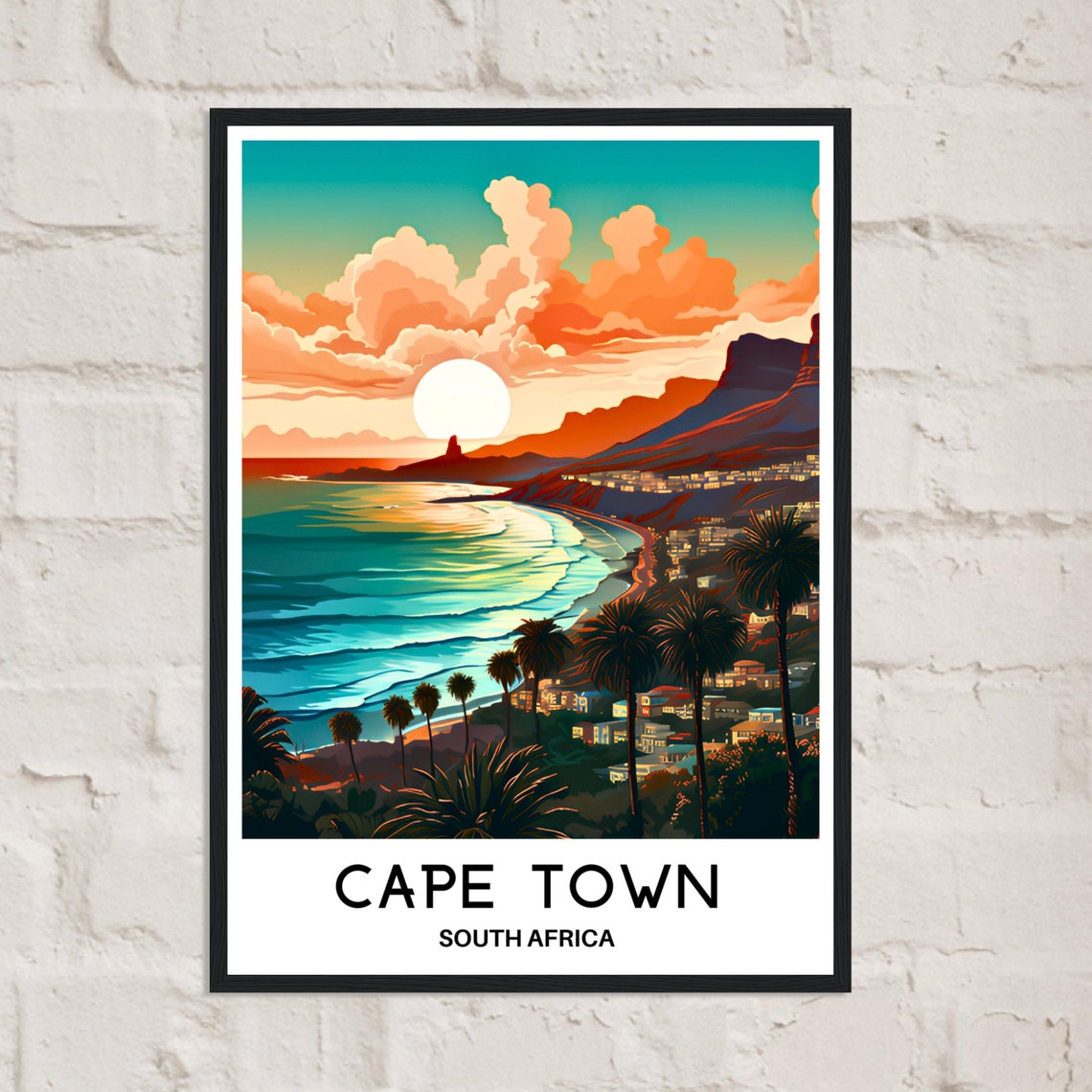 Cape Town Travel Poster Cape Town Travel Print Cape Town Art Print South Africa Travel Gift Cape Town South Africa Art Print Cape Town Gift - Image 2