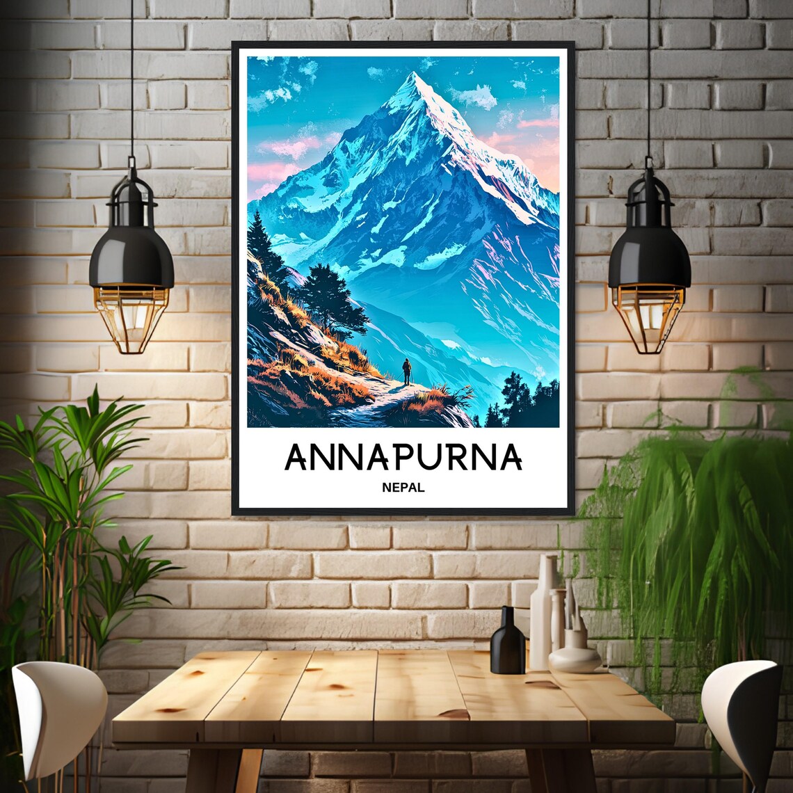 Annapurna Travel Poster, Nepalese Art Print - Image 3