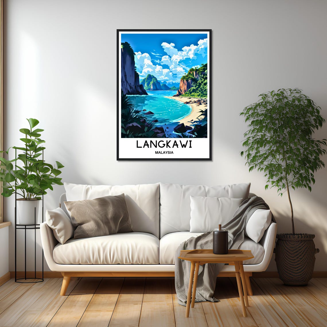 Langkawi Malaysia Turquoise Cove Limestone Cliffs Beach Poster - Image 2