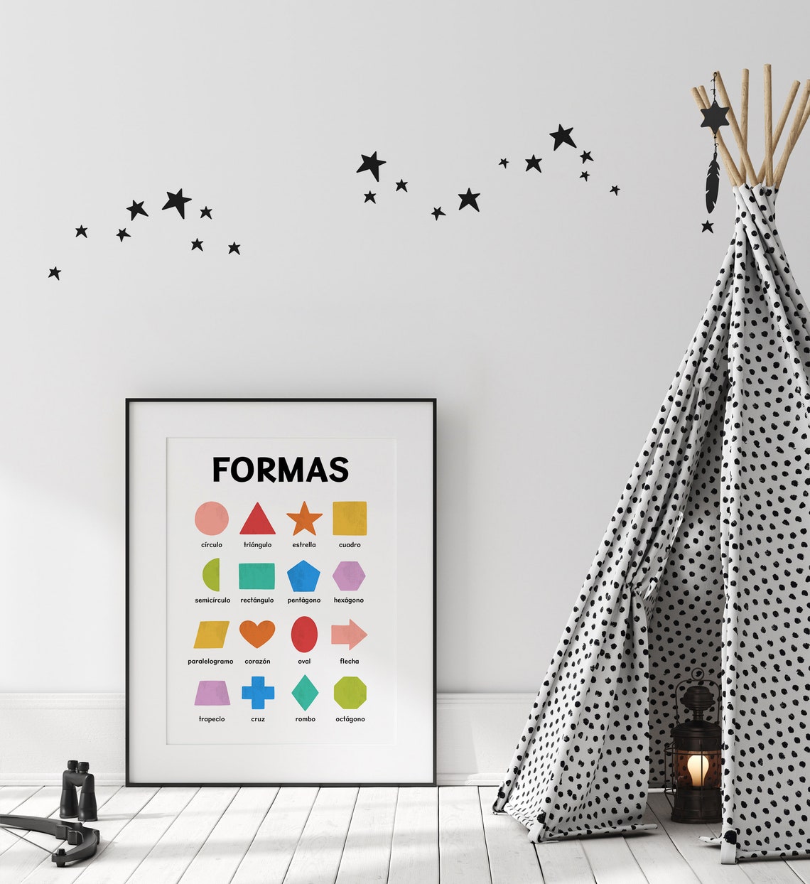 Formas Spanish Shapes Chart Kids Educational Nursery Learning Poster
