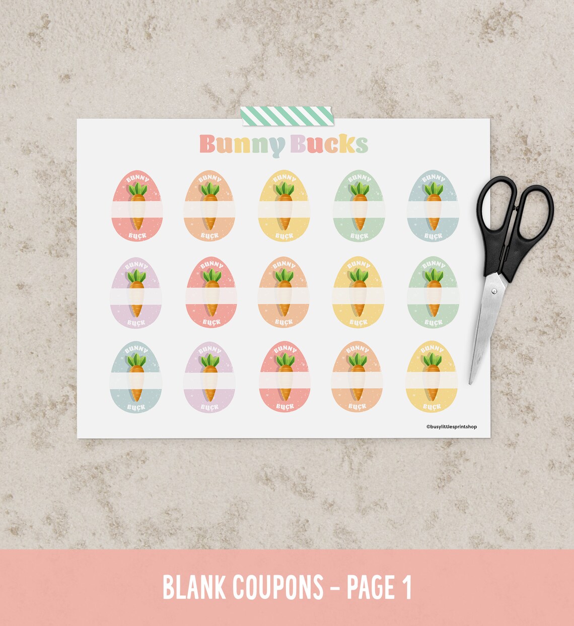 Easter Bunny Bucks Holiday Coupons Art Print - Image 4