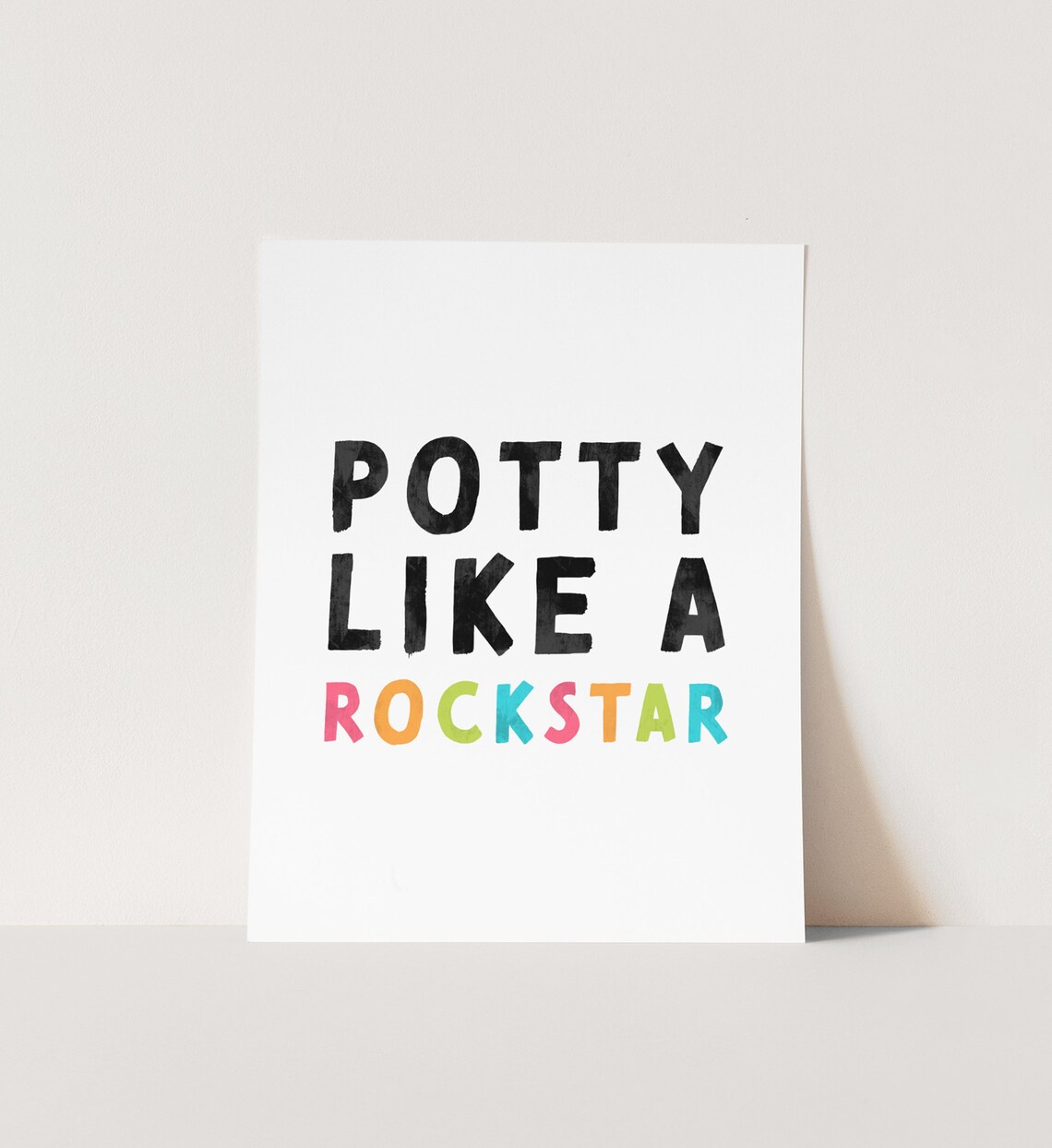 Kids Bathroom Sign Art, Funny Potty Rockstar Poster - Image 3