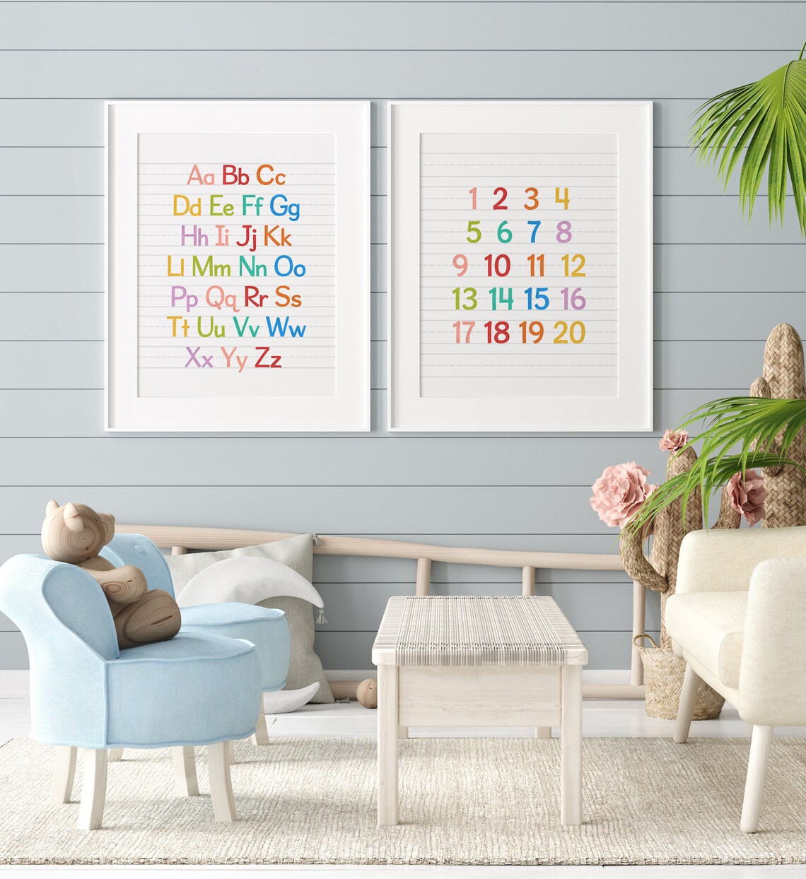 Alphabet And Numbers Art, Classroom Poster Print - Image 2