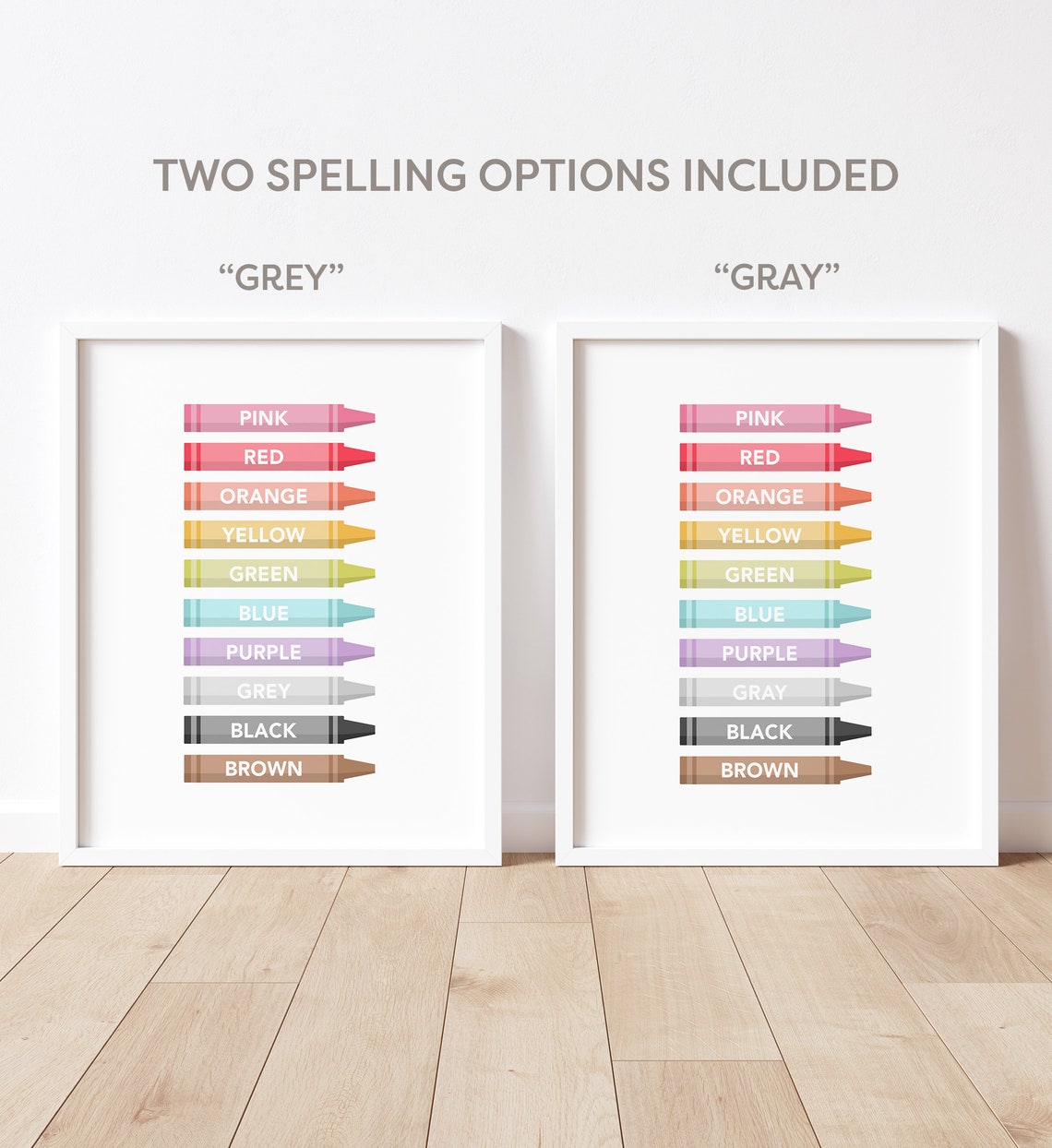 English Colors Crayons Kids Educational Nursery Learning Poster - Image 7