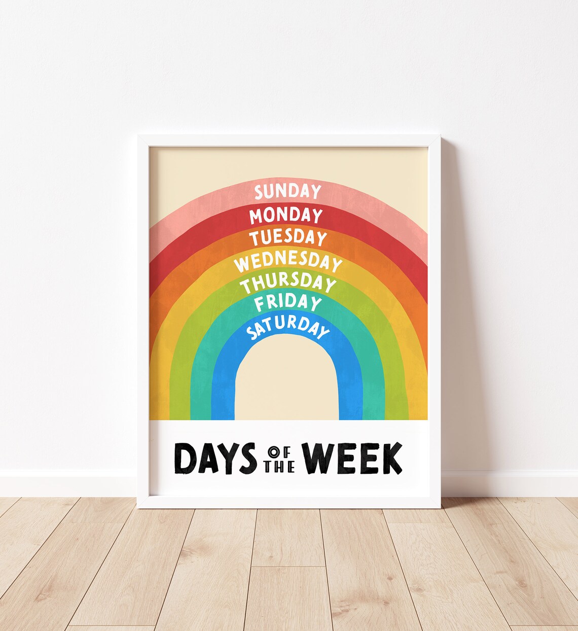 Rainbow Days Of The Week Nursery Art Print - Image 2