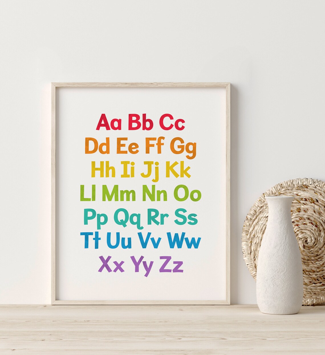 Rainbow Alphabet Nursery Art ABCs Poster - Image 3
