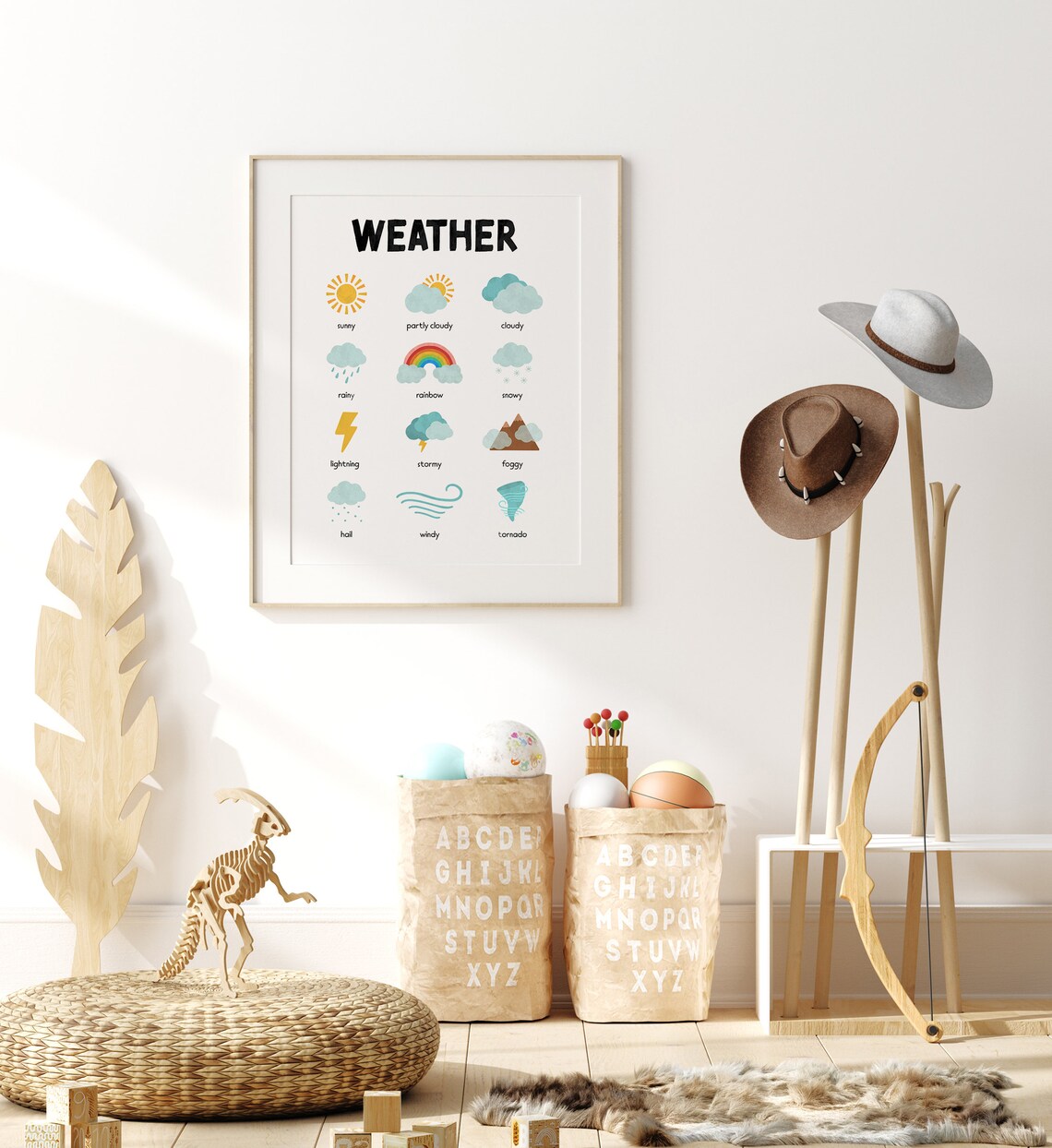 Rainbow Weather Teaching Poster, Preschool Decor - Image 4