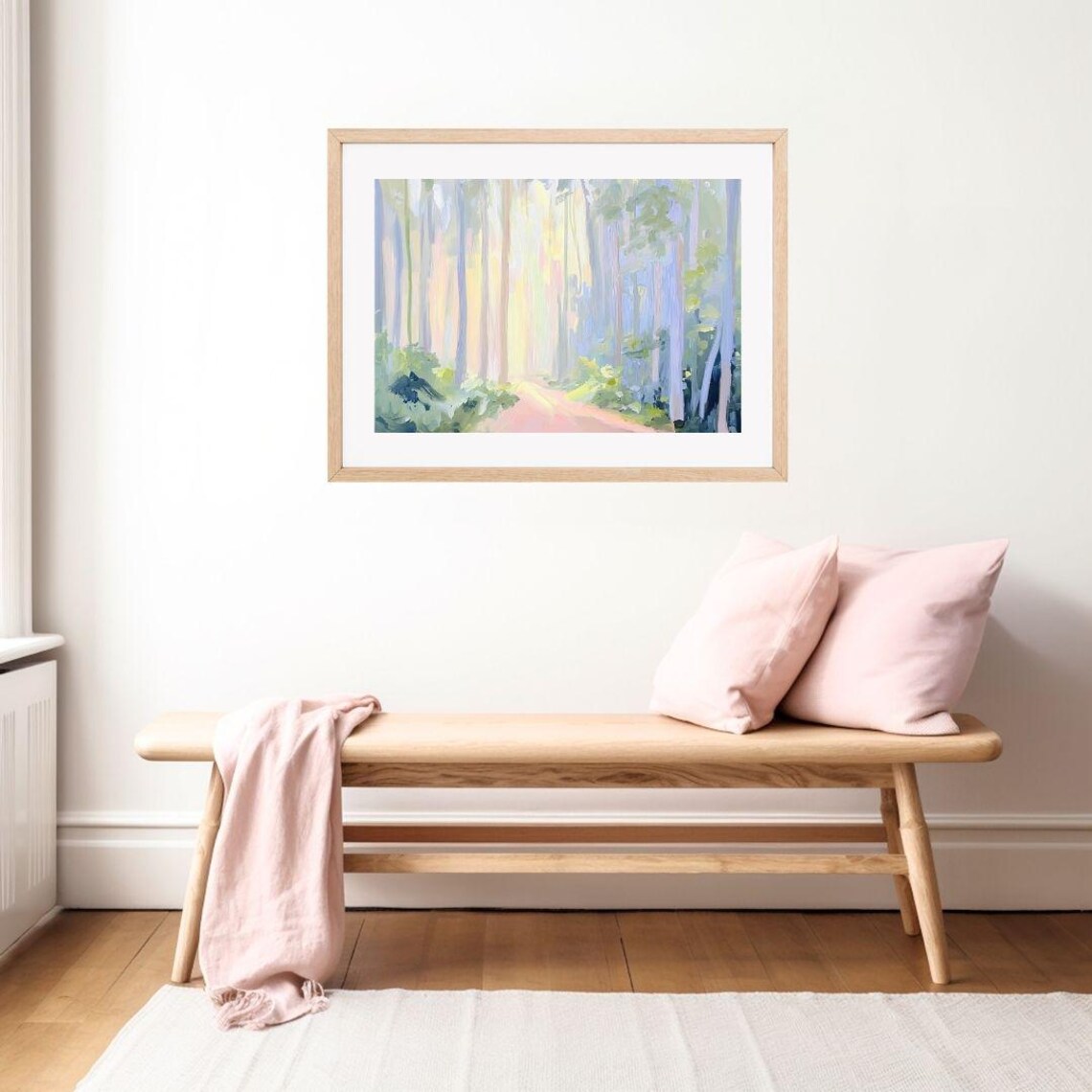 Pastel Abstract Forest Landscape Wall Art Print - Image 2