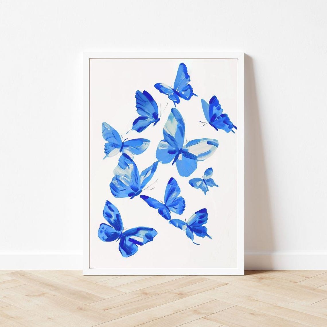 Blue Butterfly Painting Insect Art Print Girly Tween Wall Decor Colorful Animal Watercolor Kids Room - Image 3